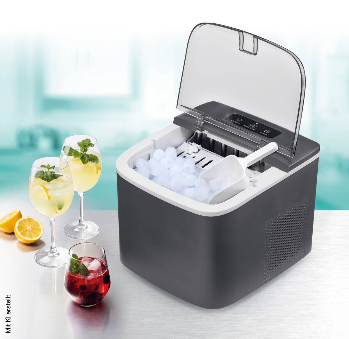 GOURMETmaxx Eiswürfelbereiter 19975 anthrazit Kunststoff B/H/L: ca. 23,6x21,1x26,2 cm ca. 100 W