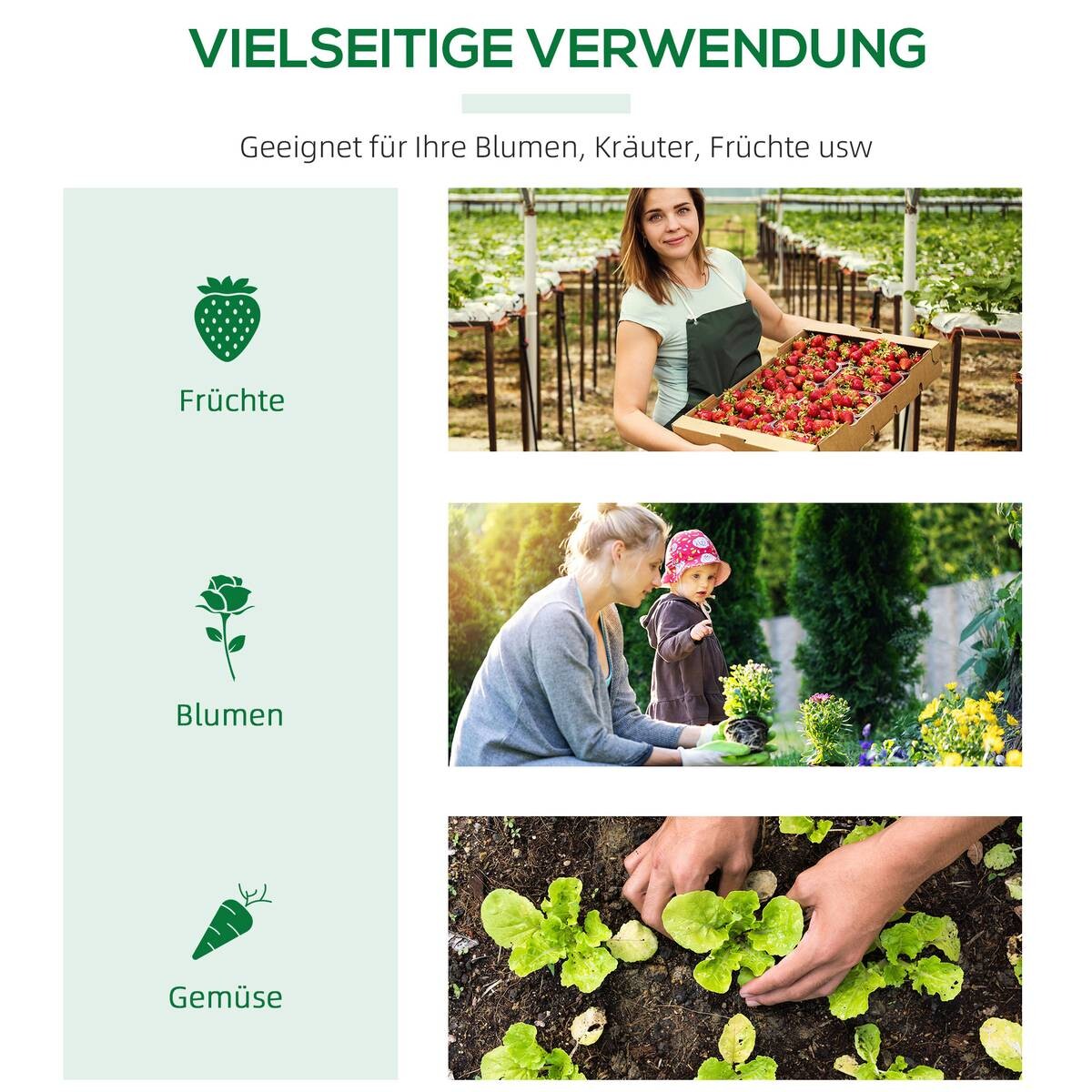 Outsunny Gewächshaus B/H/L: ca. 60x60x180 cm