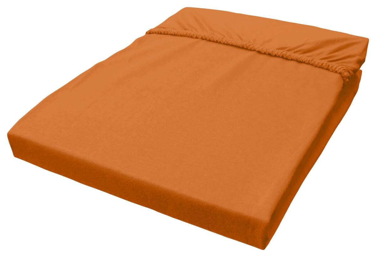 Jersey Spannbetttuch rost Baumwolle B/H/L: ca. 100x28x200 cm
