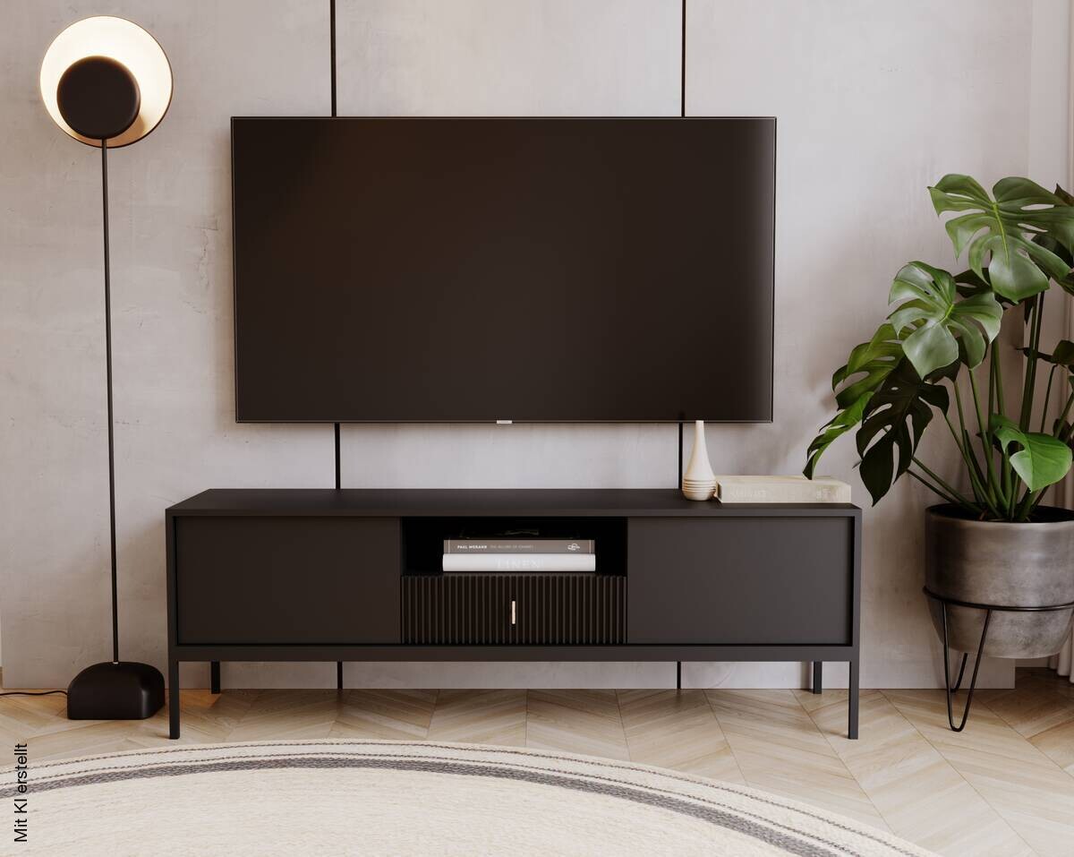 TV-Lowboard MAGIORRE schwarz B/H/T: ca. 154,5x52,5x39 cm