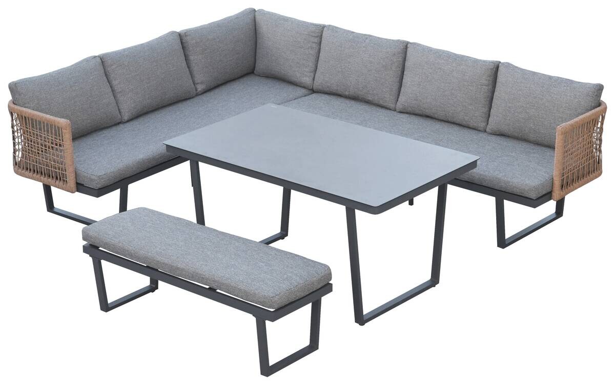 POCOline Gartensitzgruppe Cancun grau Alu