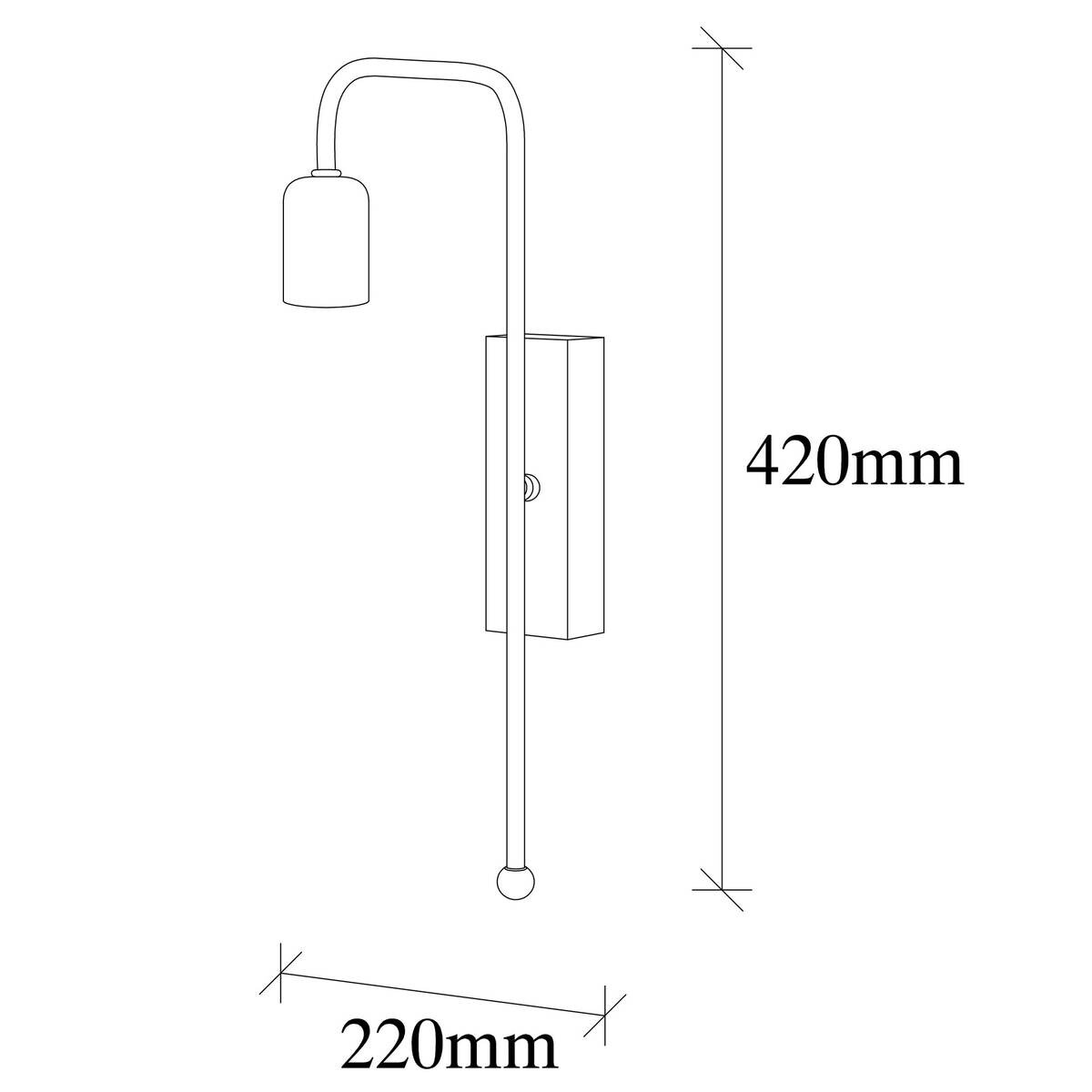 Opviq Wandleuchte schwarz Metall B/H/L: ca. 22x42x6 cm E27 1 Brennstellen