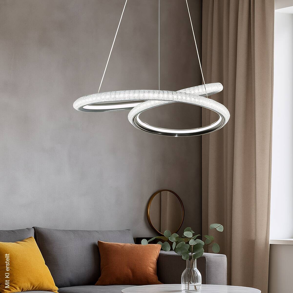 POCOline LED-Pendelleuchte Giorgia Chrom Acryl Metall H/D: ca. 120x45 cm