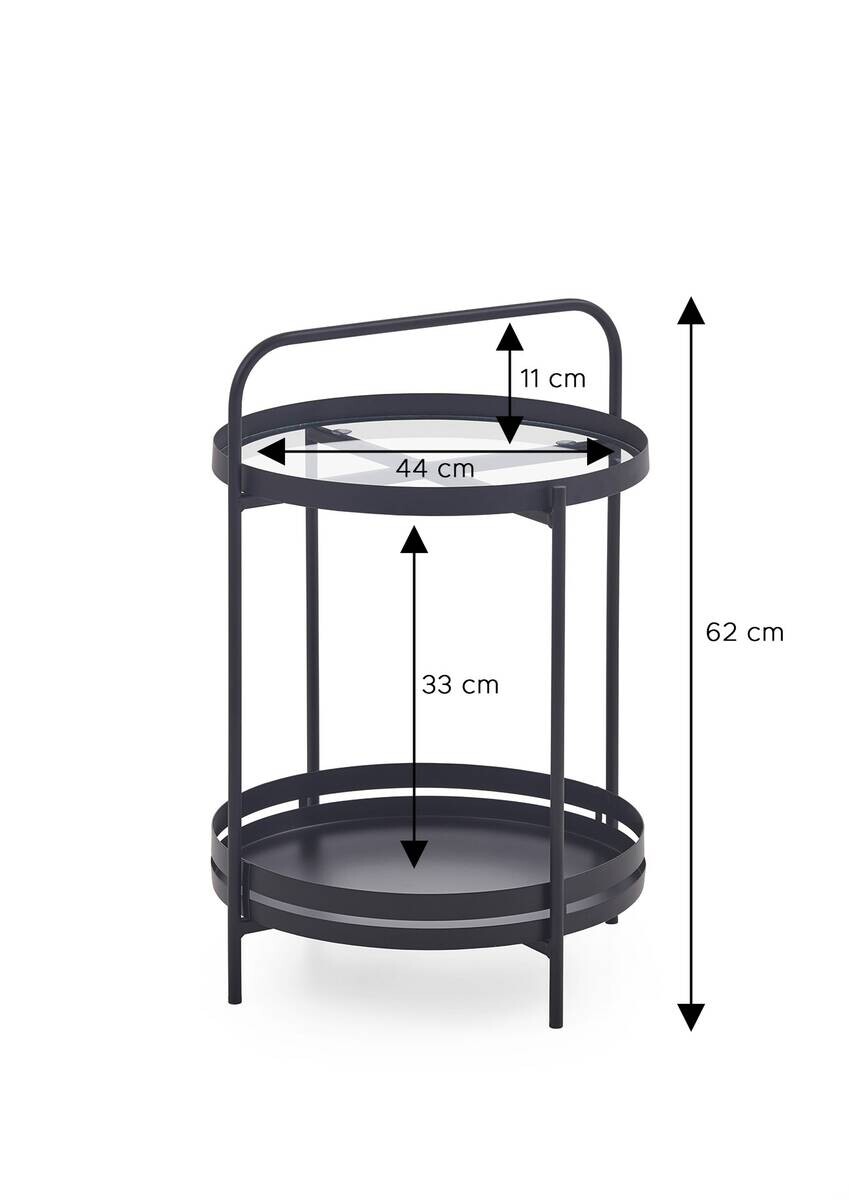 xonox.home Couchtisch schwarz B/H/T: ca. 44x62x44 cm