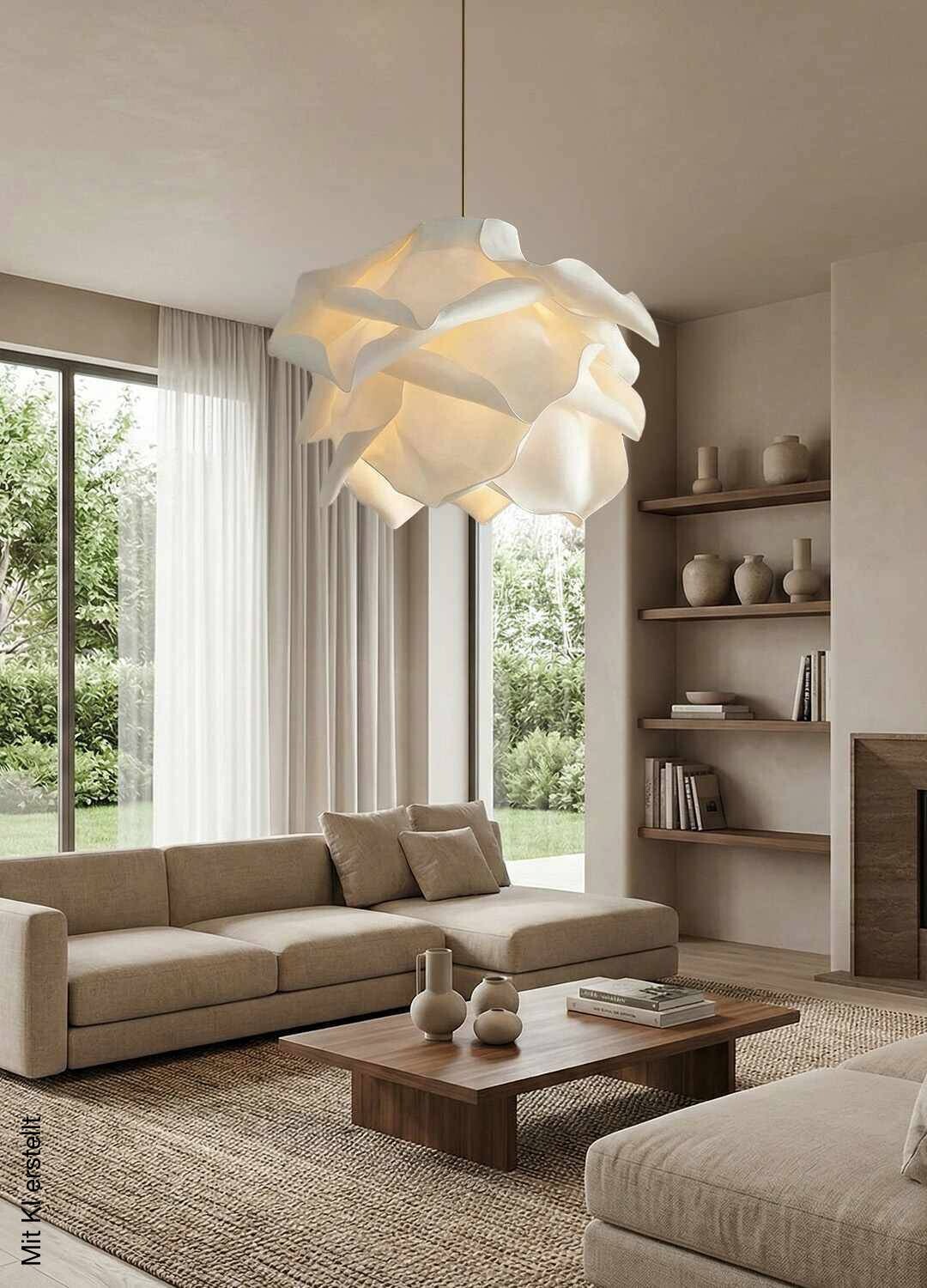 Opviq Pendelleuchte weiß Kunststoff B/H/T/L/D: ca. 58x120x58x58x58 cm E27 1 Brennstellen
