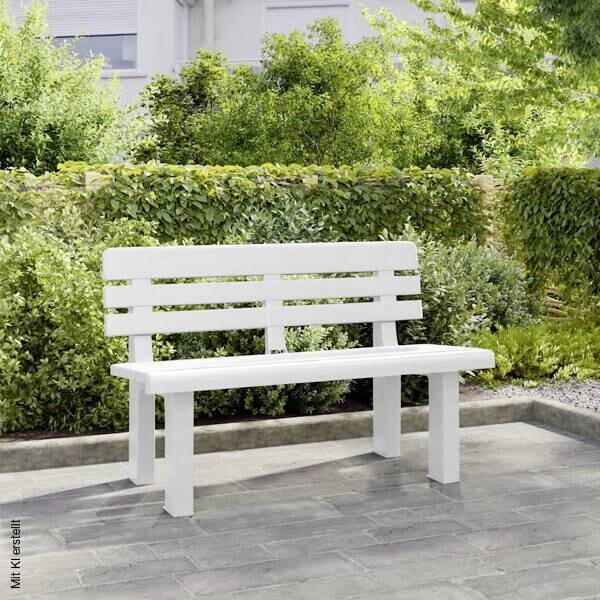 vidaXL Gartenbank weiß Kunststoff B/H/L: ca. 52x71x110 cm