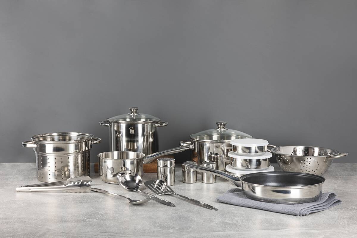 RENBERG Topfset Luca silber Edelstahl 18 tlg.