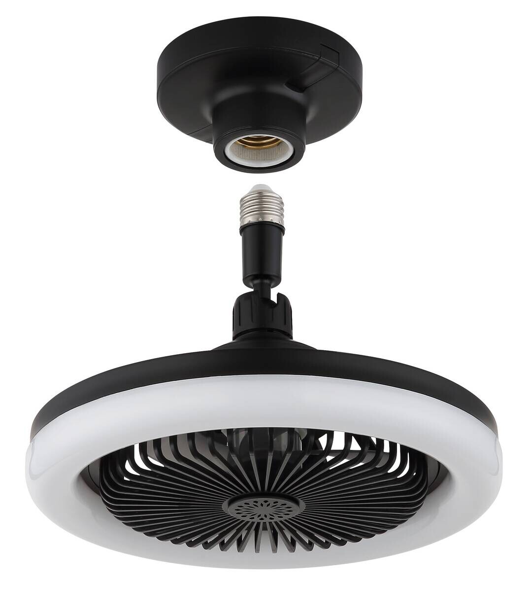 GLOBO Deckenventilator Opal mattschwarz H/D: ca. 21,7x25,8 cm max. 20 W