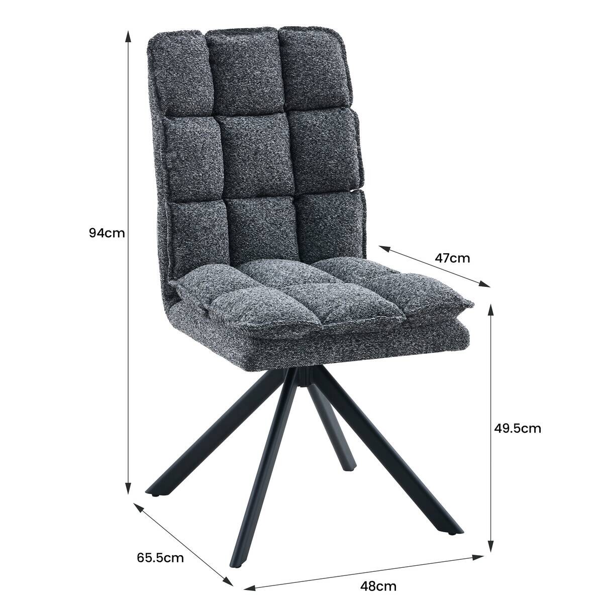 Stuhl Stacy grau B/H/T: ca. 48x94x65,5 cm