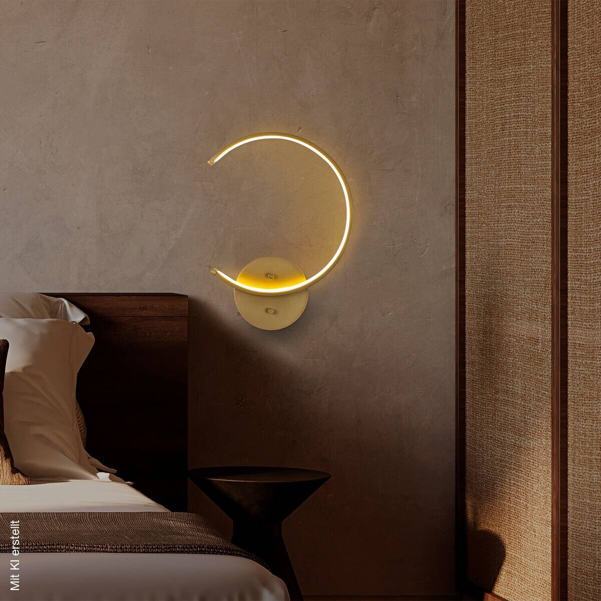 Opviq LED-Wandleuchte gold B/H/T: ca. 33x46x6 cm