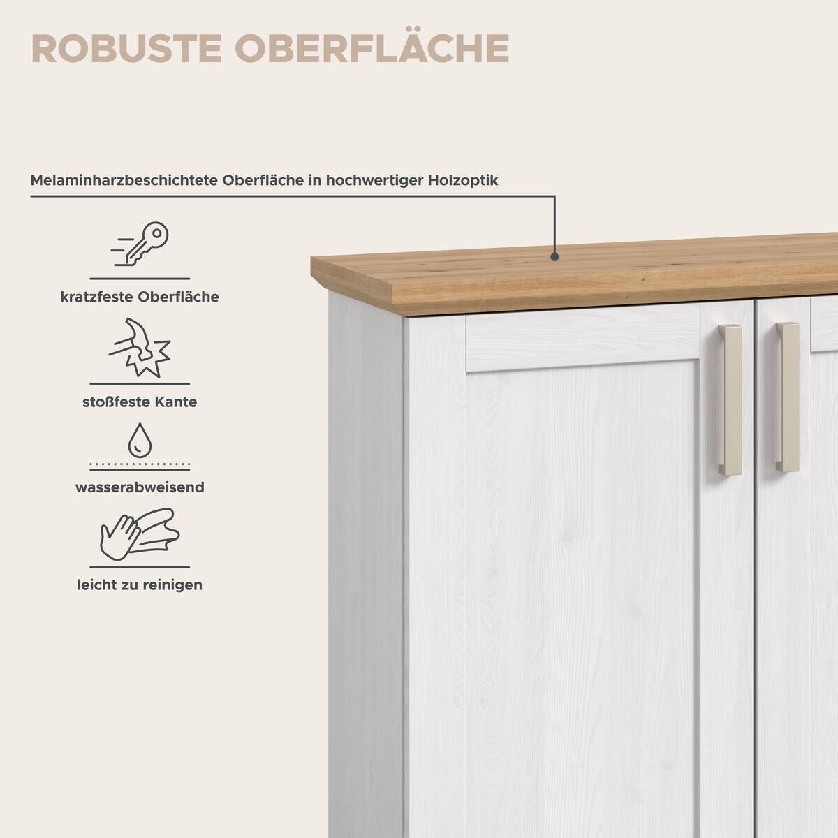 Kommode Verona Sibiu Lärche Nachbildung Eiche Artisan Nachbildung B/H/T: ca. 95x92x39 cm