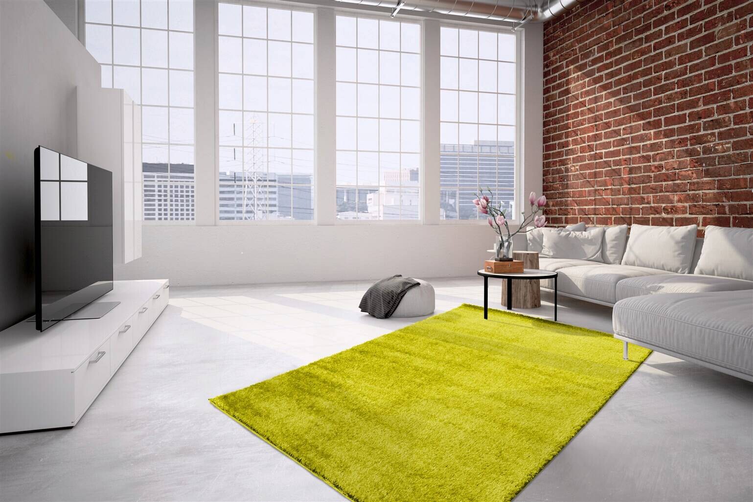 Arte Espina Hochflorteppich Swing 8100 hellgrün B/L: ca. 120x180 cm