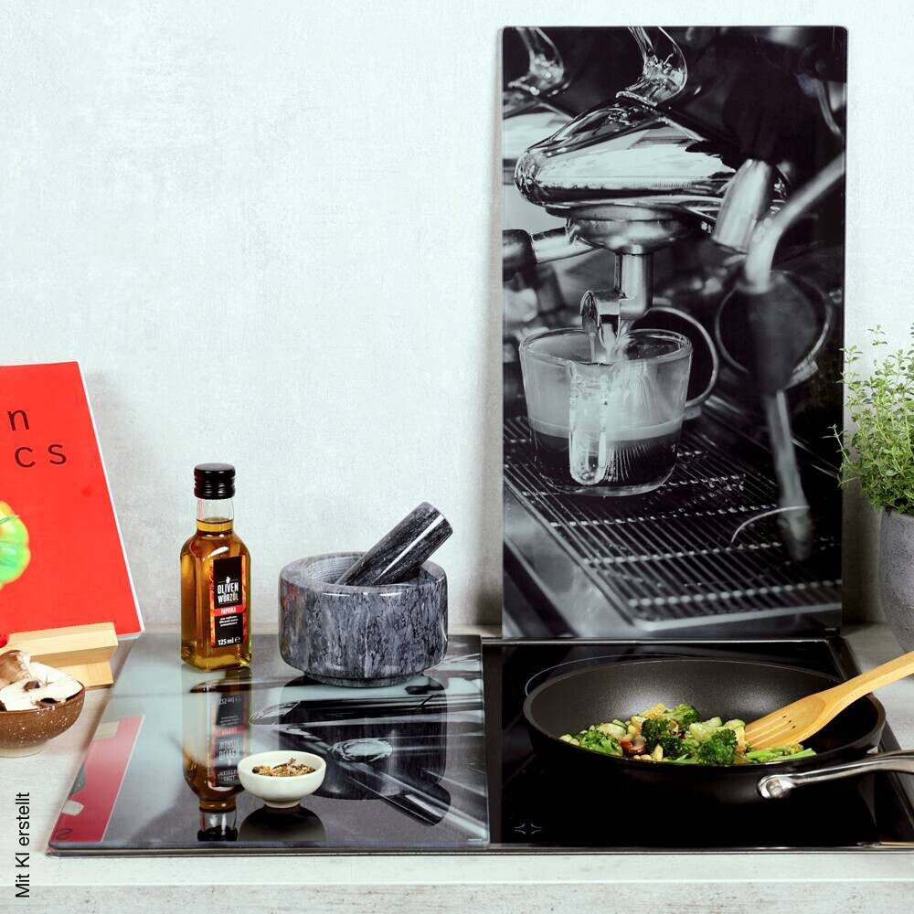 Kesper Glasschneideplatte grau Kaffee Glas B/H/L: ca. 28,5x4x50 cm