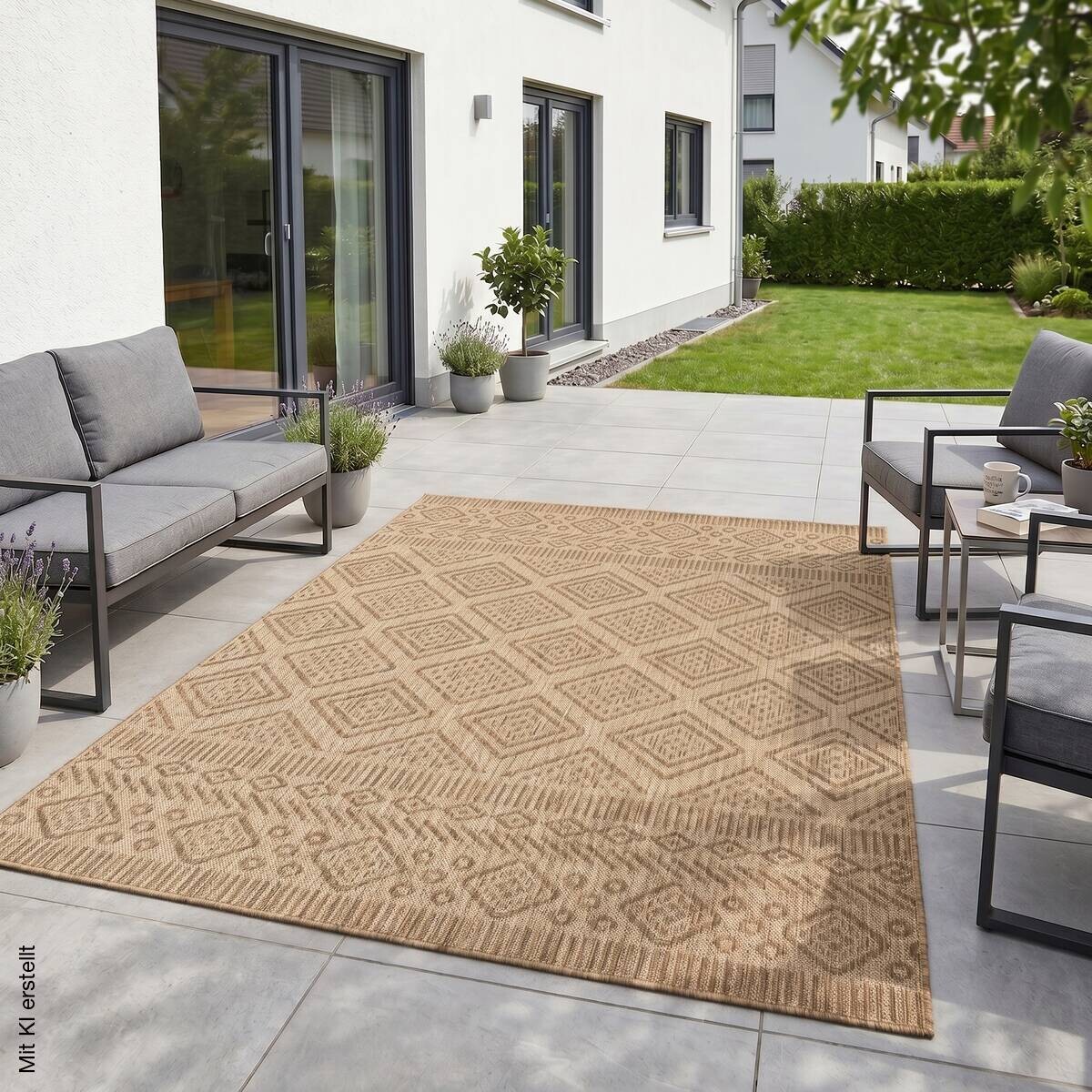 Ayyildiz Flachwebteppich MIRA beige D: ca. 120 cm