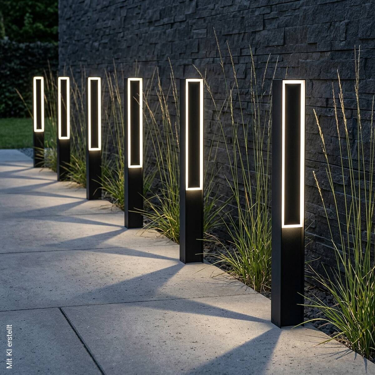 Lamkur LED-Stehleuchte schwarz Stahl B/H/L: ca. 7x80x7 cm 1 Brennstellen