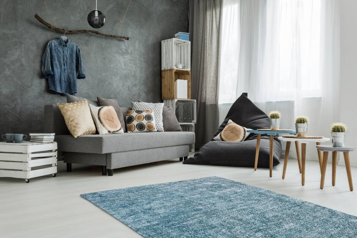 Kayoom Kurzflorteppich Etna 110 petrol B/H/L: ca. 160x0,9x230 cm