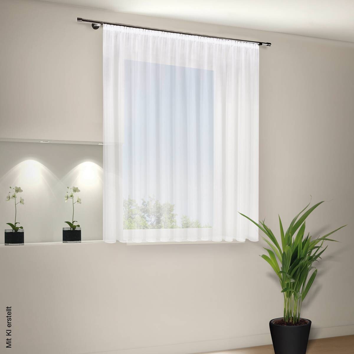 Fertigstore 40938 weiß 100% Polyester B/L: ca. 300x180 cm