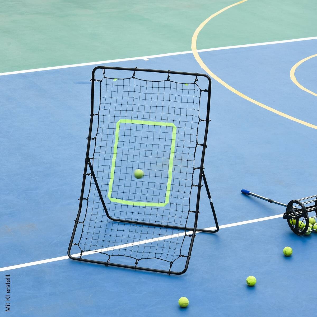 HOMCOM Netzrückprallwand Rebounder schwarz B/H/L: ca. 90x140x80 cm