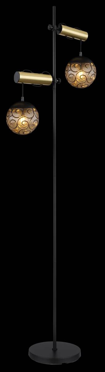 GLOBO Stehleuchte Fitz Rauch Metall Kunststoff B/H/T: ca. 51x168x25 cm E27 2 Brennstellen