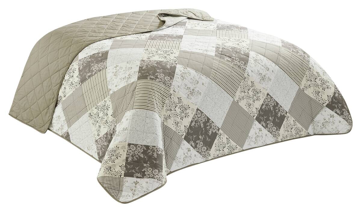 Tagesdecke grau 100% Polyester B/L: ca. 220x240 cm