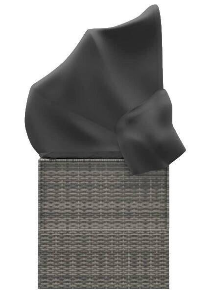 vidaXL Loungebett grau Rattan B/H/L: ca. 65x127x203 cm