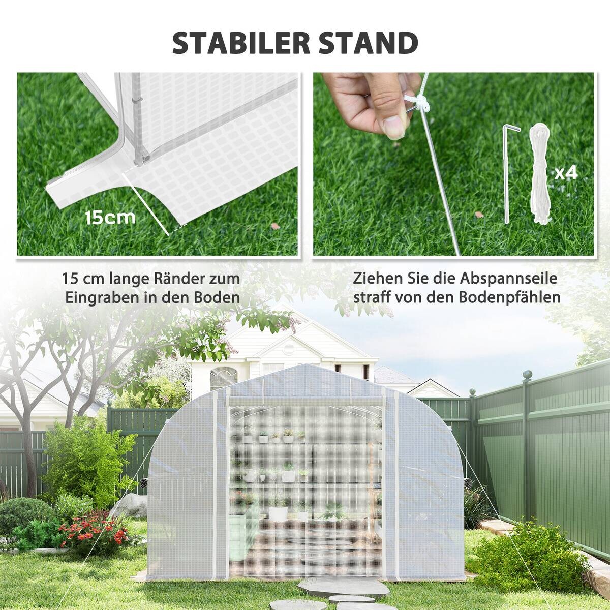 Outsunny Gewächshaus B/H/L: ca. 300x200x595 cm