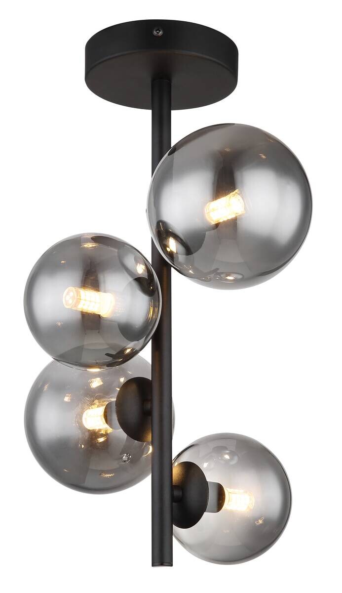 GLOBO Deckenleuchte schwarz Metall H/D: ca. 40x23,5 cm G9 4 Brennstellen