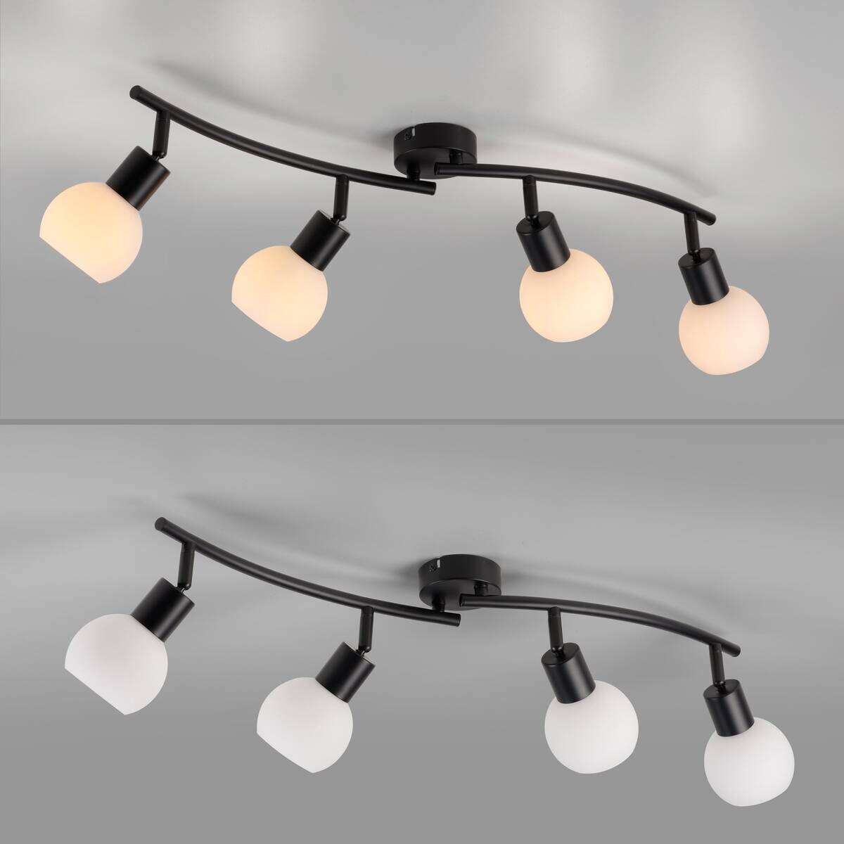 Just Light Spot 4flg. schwarz B/H/L: ca. 27x22x85 cm E14 4 Brennstellen