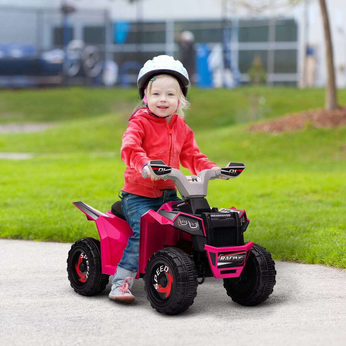 HOMCOM Elektroauto für Kinder rosa B/H/L: ca. 41,5x48,5x70 cm