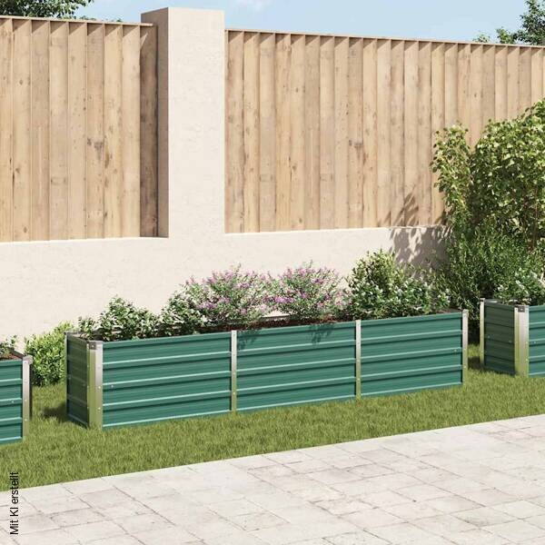 Garten-Hochbeet grün Stahl B/H/L: ca. 40x45x240 cm