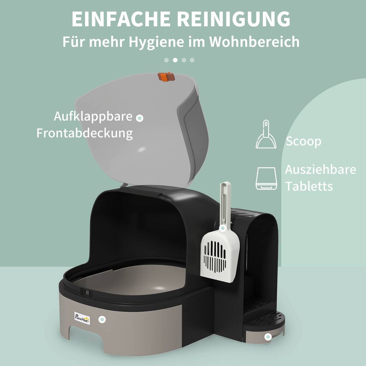 PawHut Katzen-Zubehör dunkelgrau Kunststoff B/H/L: ca. 60x52x42 cm