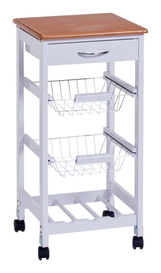 Zeller Küchenrollwagen weiß MDF B/H/L: ca. 36x76x36 cm