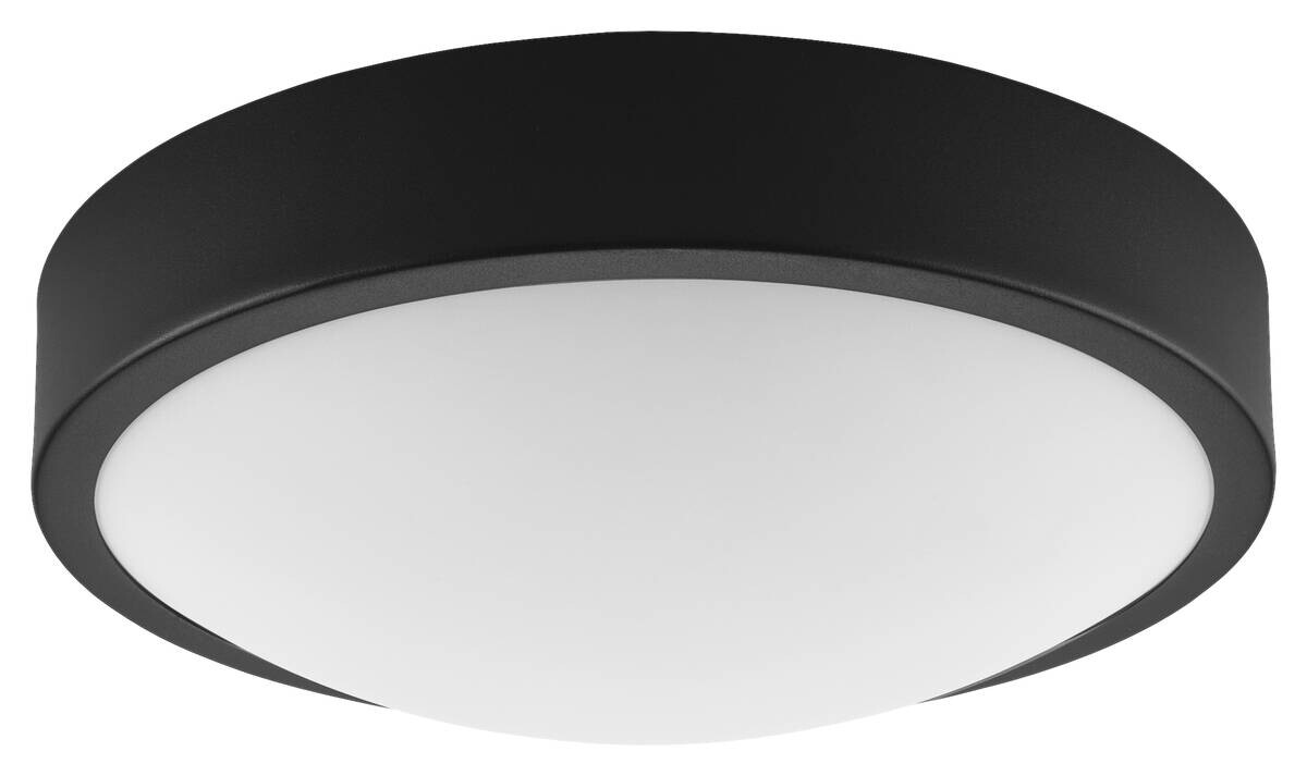 Lamkur Deckenleuchte schwarz Stahl Glas B/H/L: ca. 27x8x27 cm E27 1 Brennstellen