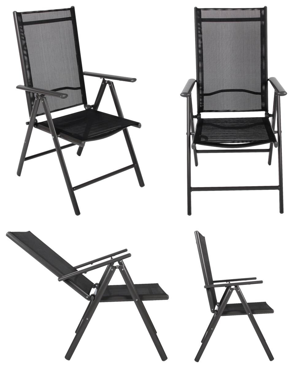 VCM Gartensitzgruppe schwarz Aluminium B/H/T: ca. 189x76x90 cm