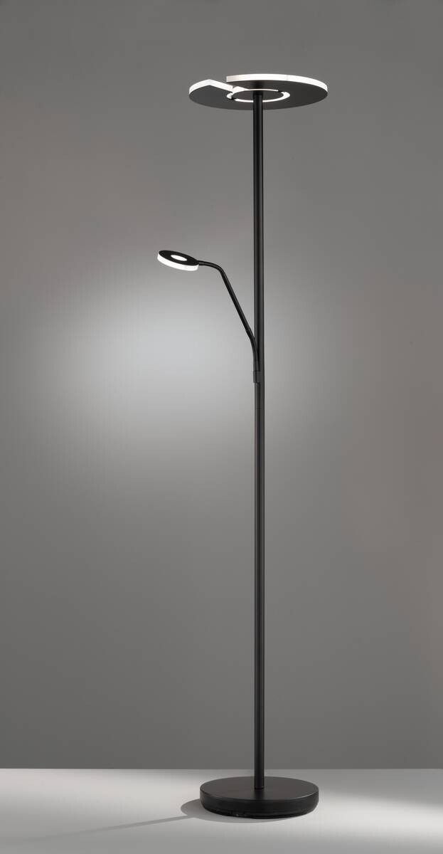 Fischer & Honsel Stehlampe 40318 Chrom schwarz Metall B/H/T: ca. 35x180x50 cm 1 Brennstellen