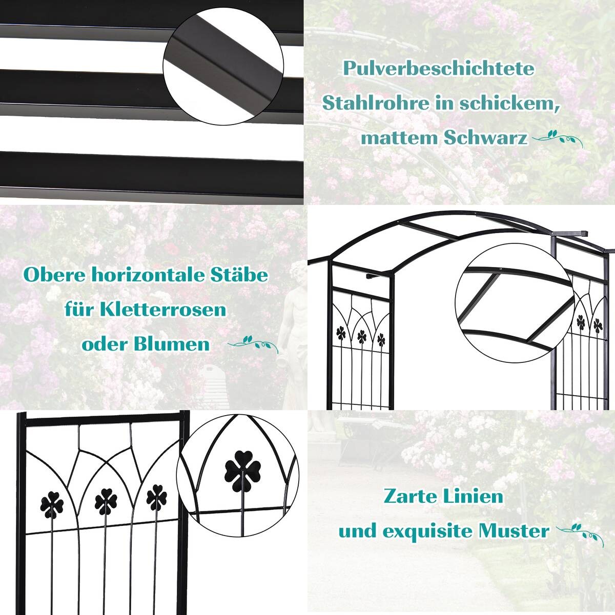 Outsunny Pflanzbogen mit Sitzbank