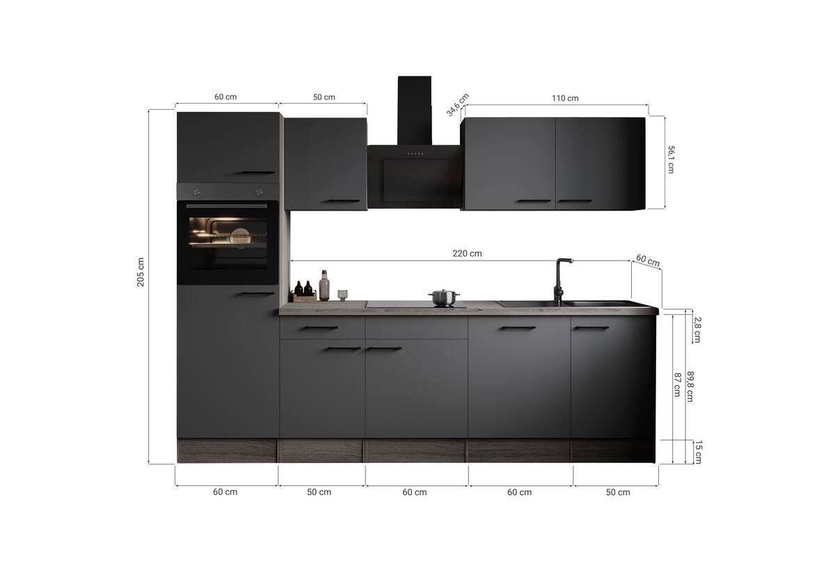 Küchenblock Oliver B/H/T: ca. 280x205x60 cm
