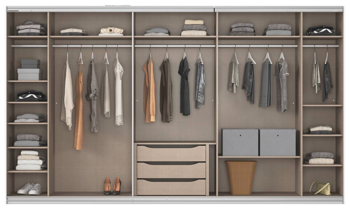 Kleiderschrank Kulmbach grau B/H/T: ca. 360x210x62 cm
