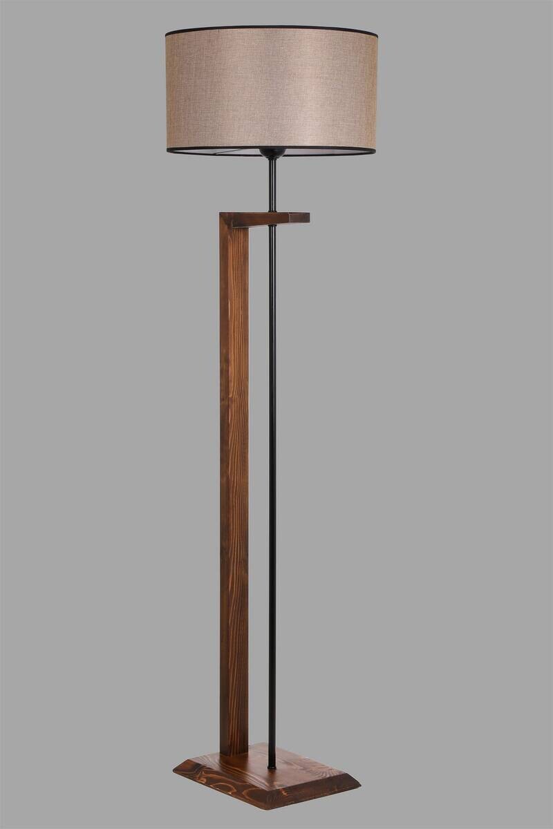 Stehleuchte nussbaum Metall Holz B/H/L/D: ca. 45x163x45x45 cm E27 1 Brennstellen