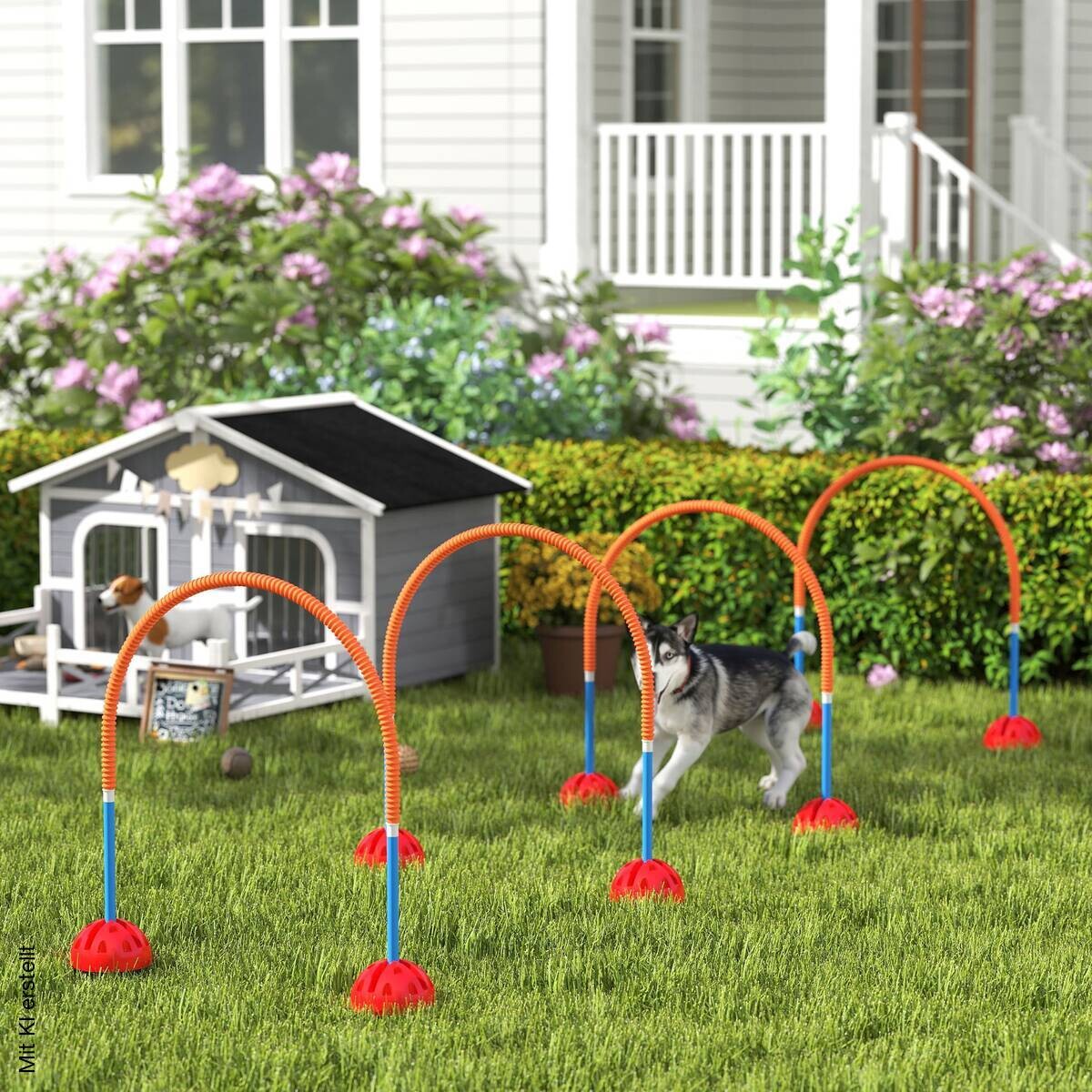 PawHut Hund Agility Set blau Kunststoff B/H/L: ca. 19,5x95x100 cm