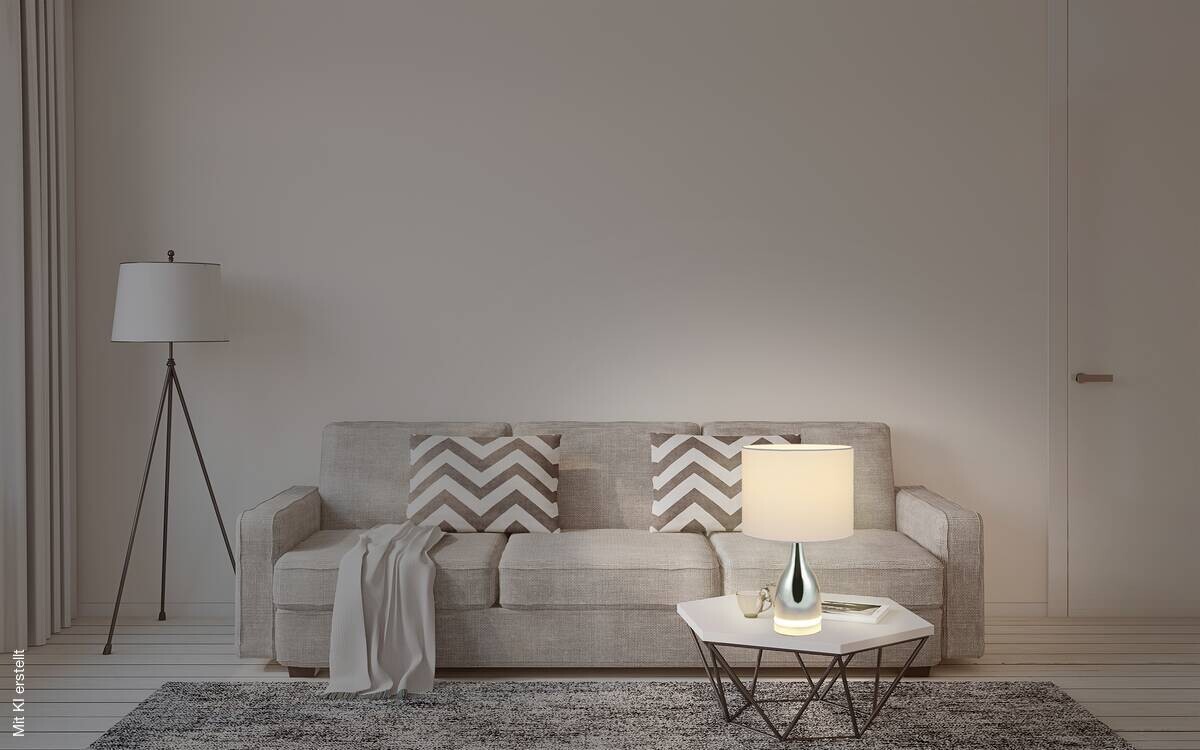 Näve Leuchten LED-Tischleuchte weiß Metall Textil Kunststoff B/H/T/D: ca. 25x43,5x25x25 cm
