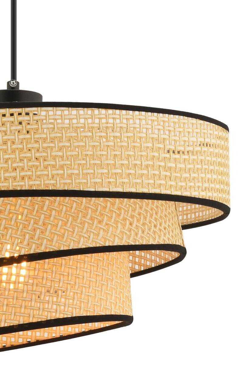 Opviq Pendelleuchte Couper schwarz kamel Metall Baumwolle B/H/L: ca. 40x72x40 cm E27 1 Brennstellen