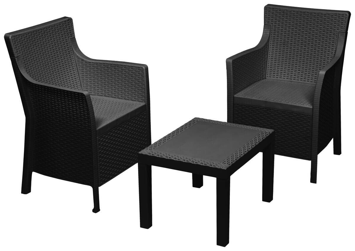 ProGarden Loungeset Magnolia anthrazit Kunststoff