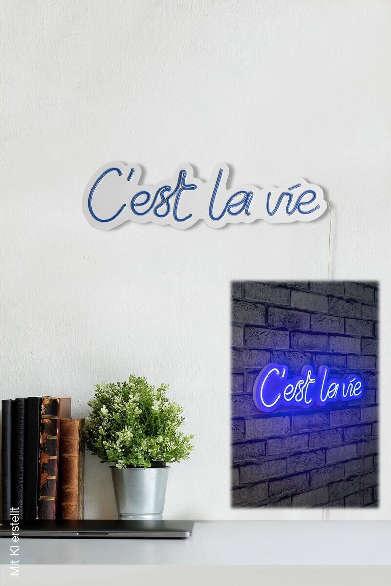 Opviq LED-Wandleuchte blau PVC B/H/T/L: ca. 50x14x2x50 cm