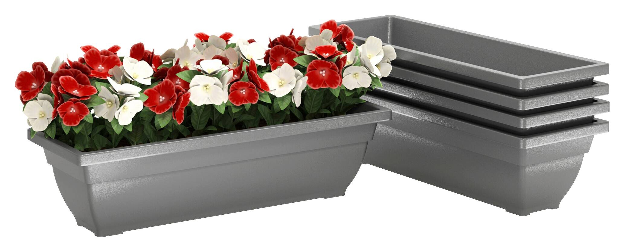 Outsunny Pflanztopf 5er Set grau Kunststoff B/H/L: ca. 21x16x59 cm