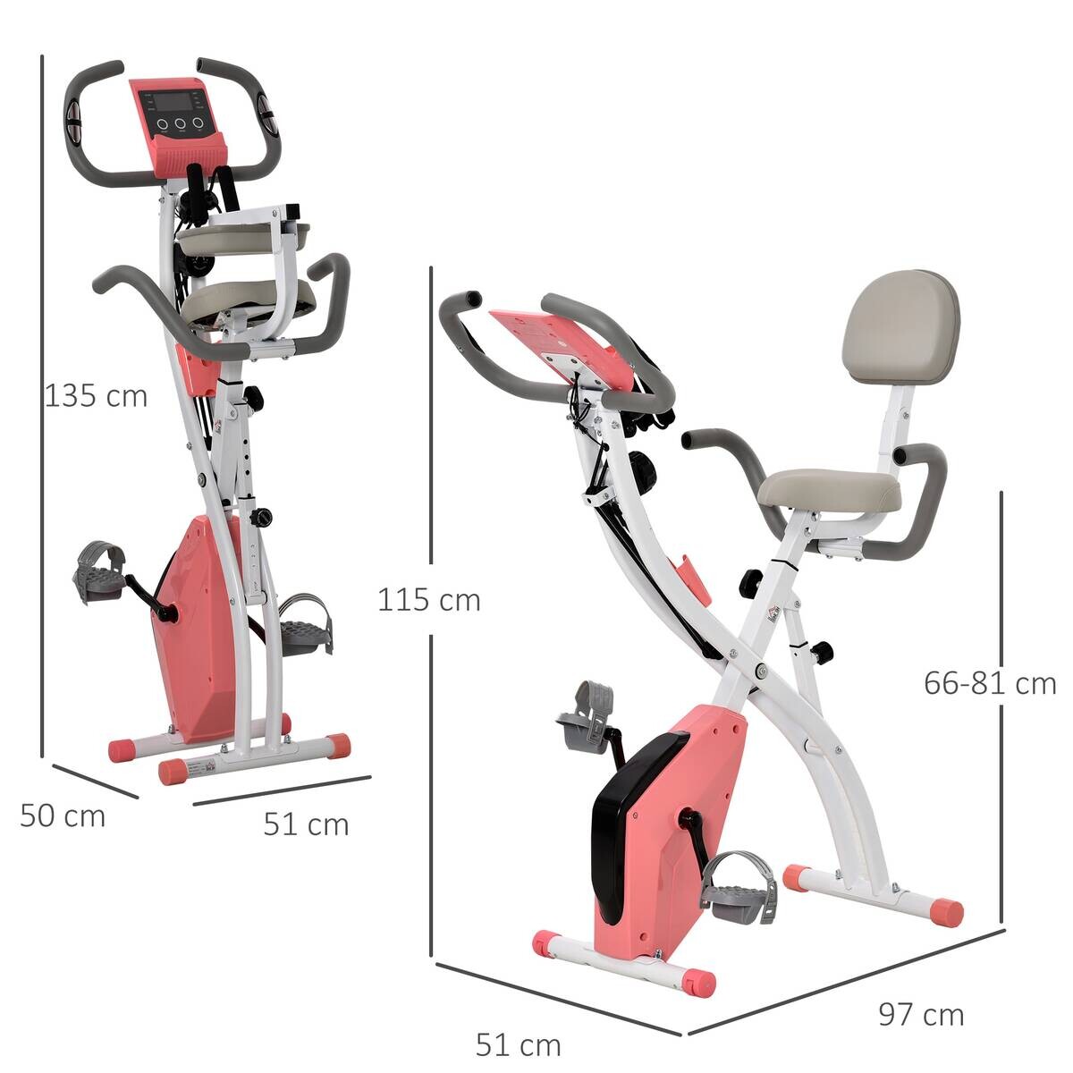 HOMCOM Fitness-Zubehör rosa Polypropylen B/H/L: ca. 51x97x115 cm