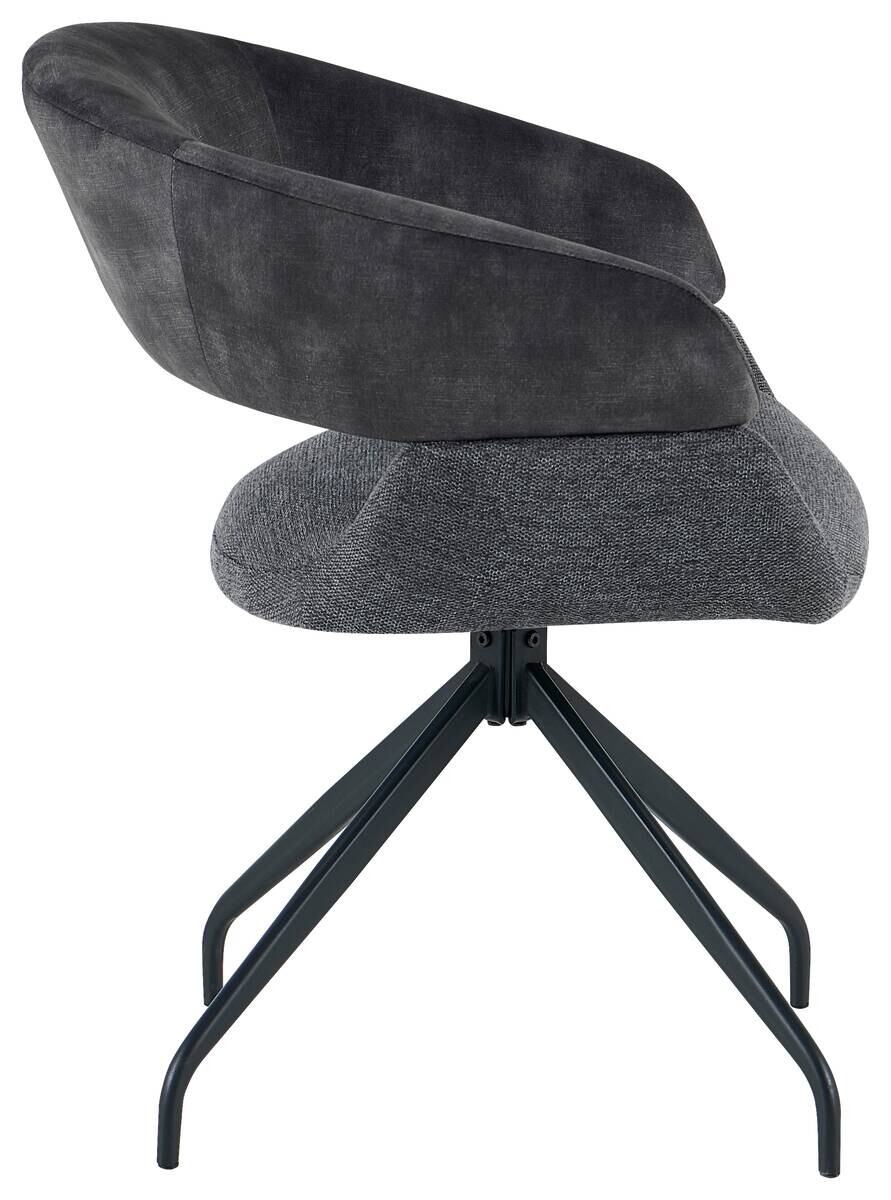 Stuhl Miami anthrazit Webstoff Samtoptik B/H/T: ca. 61x84x64 cm