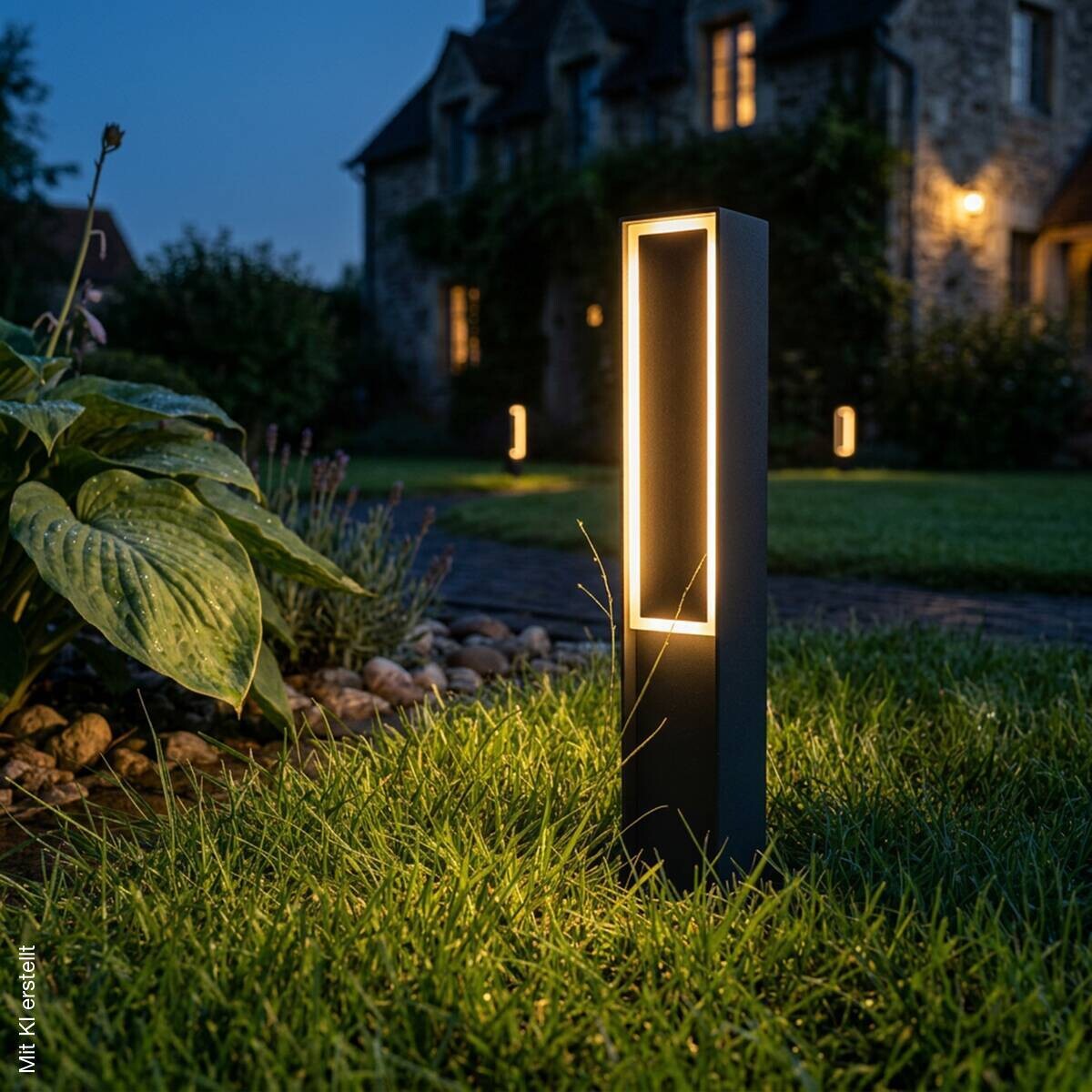 Lamkur LED-Stehleuchte schwarz Stahl B/H/L: ca. 7x50x7 cm 1 Brennstellen