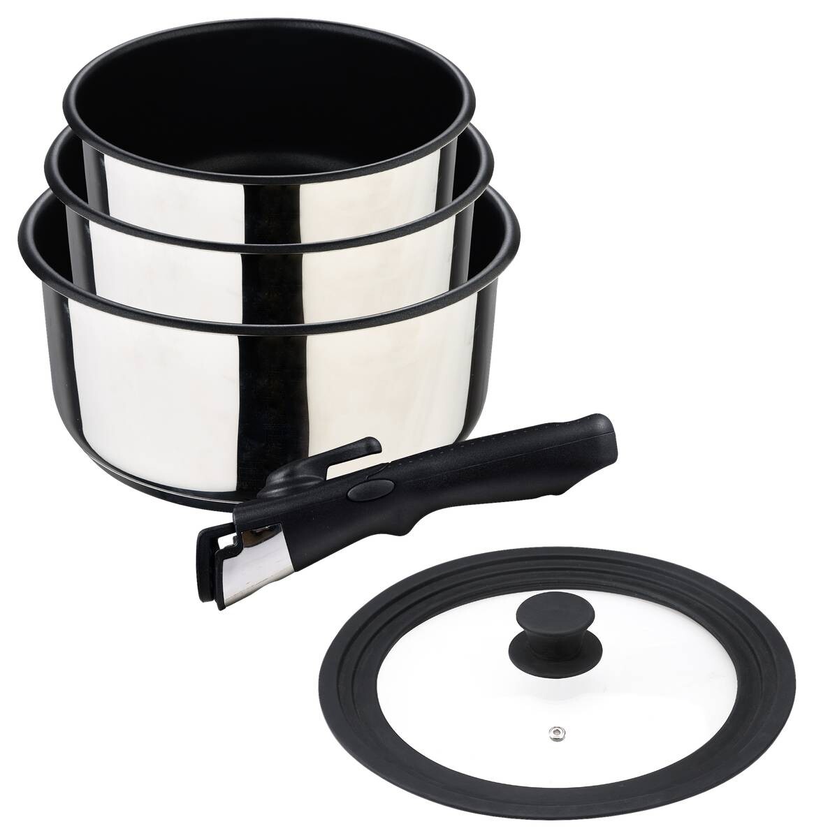 BERGNER Pfannenset Click & cook silber Edelstahl 6 tlg.