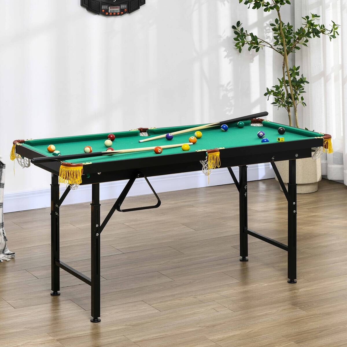 SPORTNOW Billardtisch grün Stahl B/H/L: ca. 63x75x140 cm